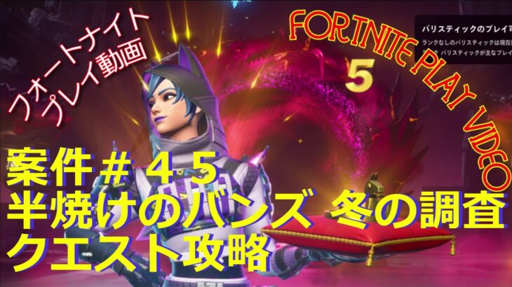 フォートナイト（fortnite play video）2024 12 29案件＃45 半焼けのバンズ 冬の調査クエスト攻略