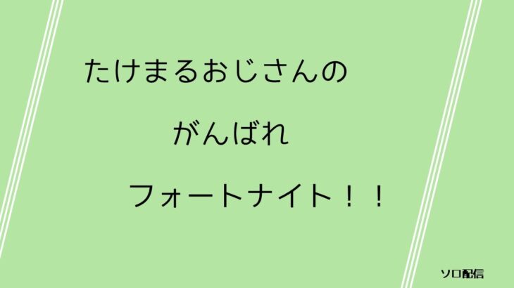 たけまるおじさんのがんばれフォートナイト　ソロ配信