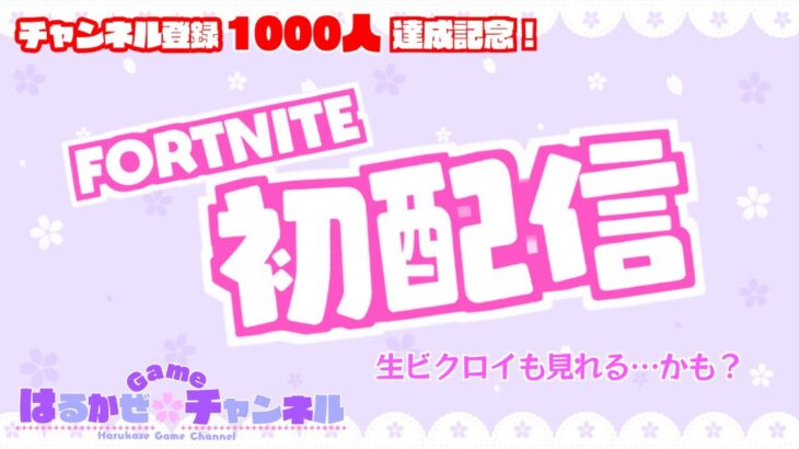 【フォートナイト】1000人達成記念!!はじめてのソロ生配信！【ゼロビルド】【Fortnite】