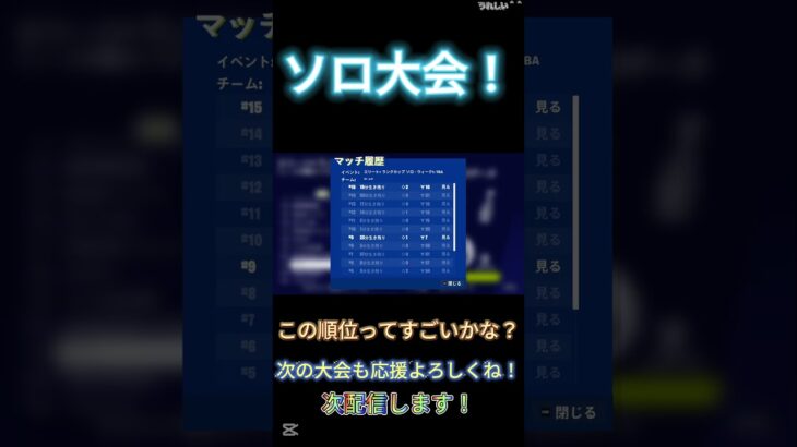 【フォートナイト/Fortnite】　ソロ大会！この順位ってすごいかな？コメントに書いてほしい！自分的にはけっこう行けたと思う！