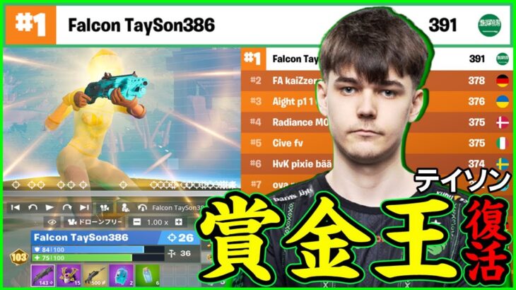 【復活の賞金王】ソロの覇者が再び!?Taysonが新章から本気を出し始めてEUソロ優勝していたので解説します【フォートナイト】